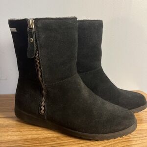 Cougar Vito-S Suede Waterproof Boots Size 7 Black Side Zip Fall Winter Shoes